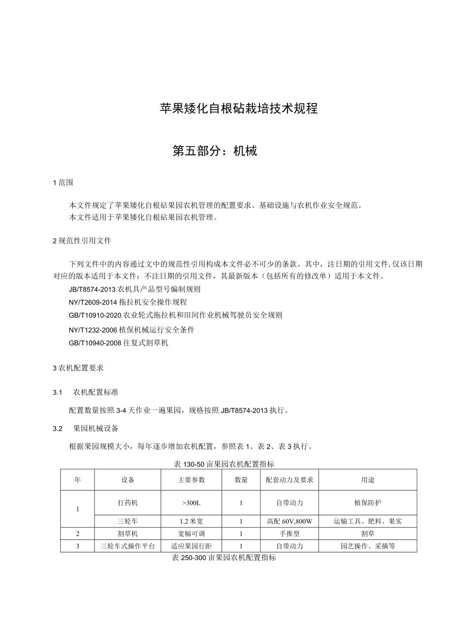 苹果矮化自根砧栽培技术规程 第五部分 机械.docx_第3页