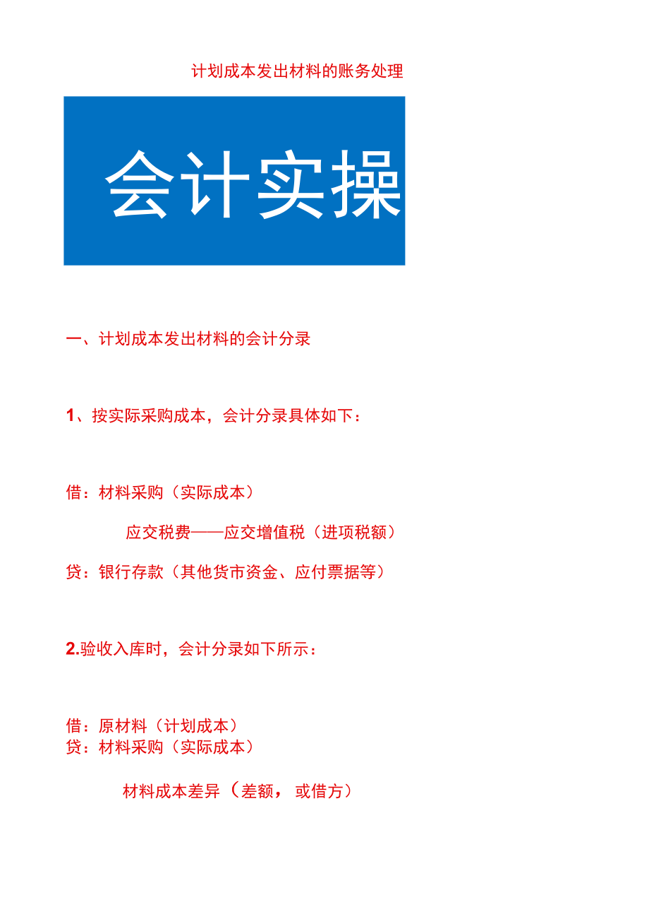 计划成本发出材料的账务处理.docx_第1页