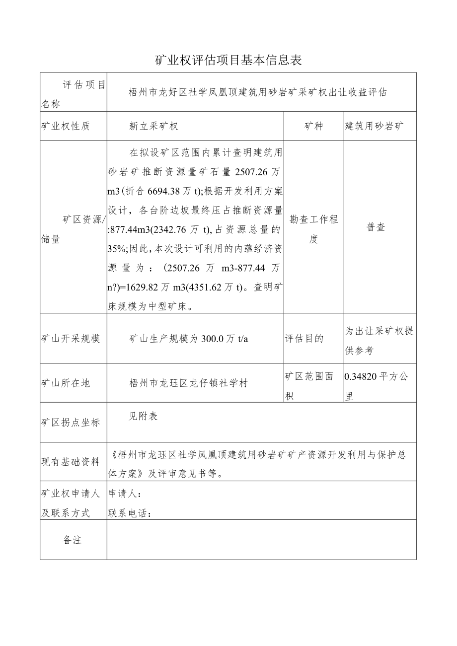 矿业权评估项目基本信息表.docx_第2页