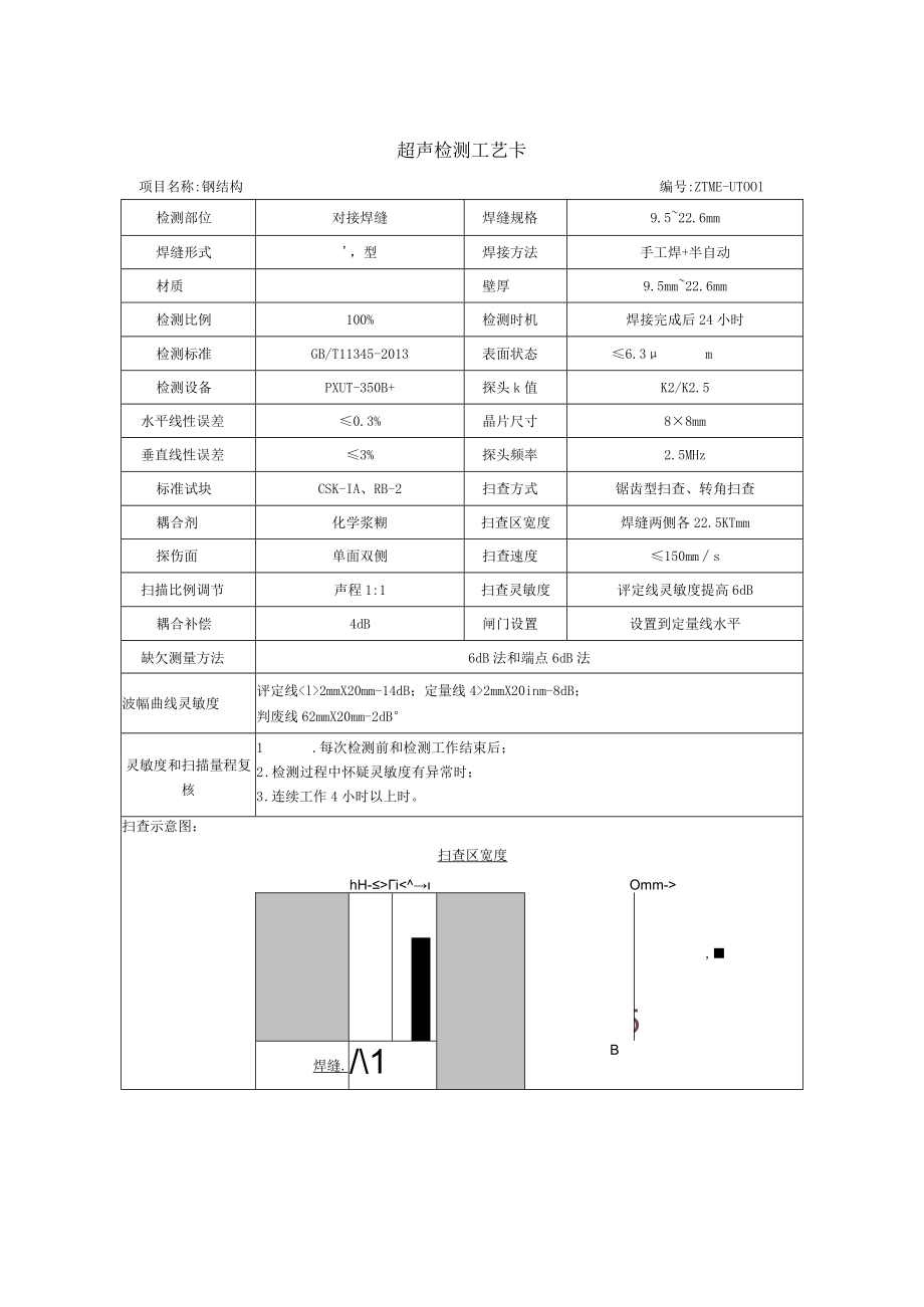 超声波检测工艺卡.docx_第1页