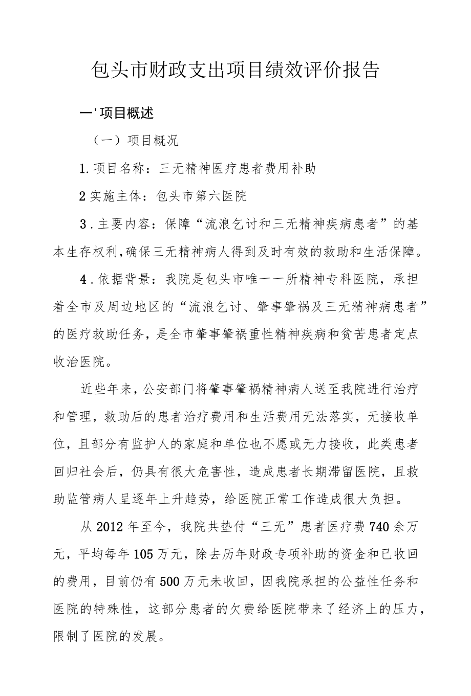 包头市财政支出项目绩效评价报告.docx_第1页