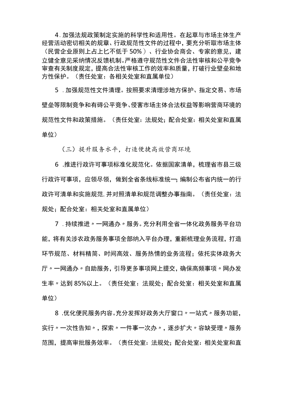 吉林省农业农村厅2022年度营商环境优化提升实施方案.docx_第2页