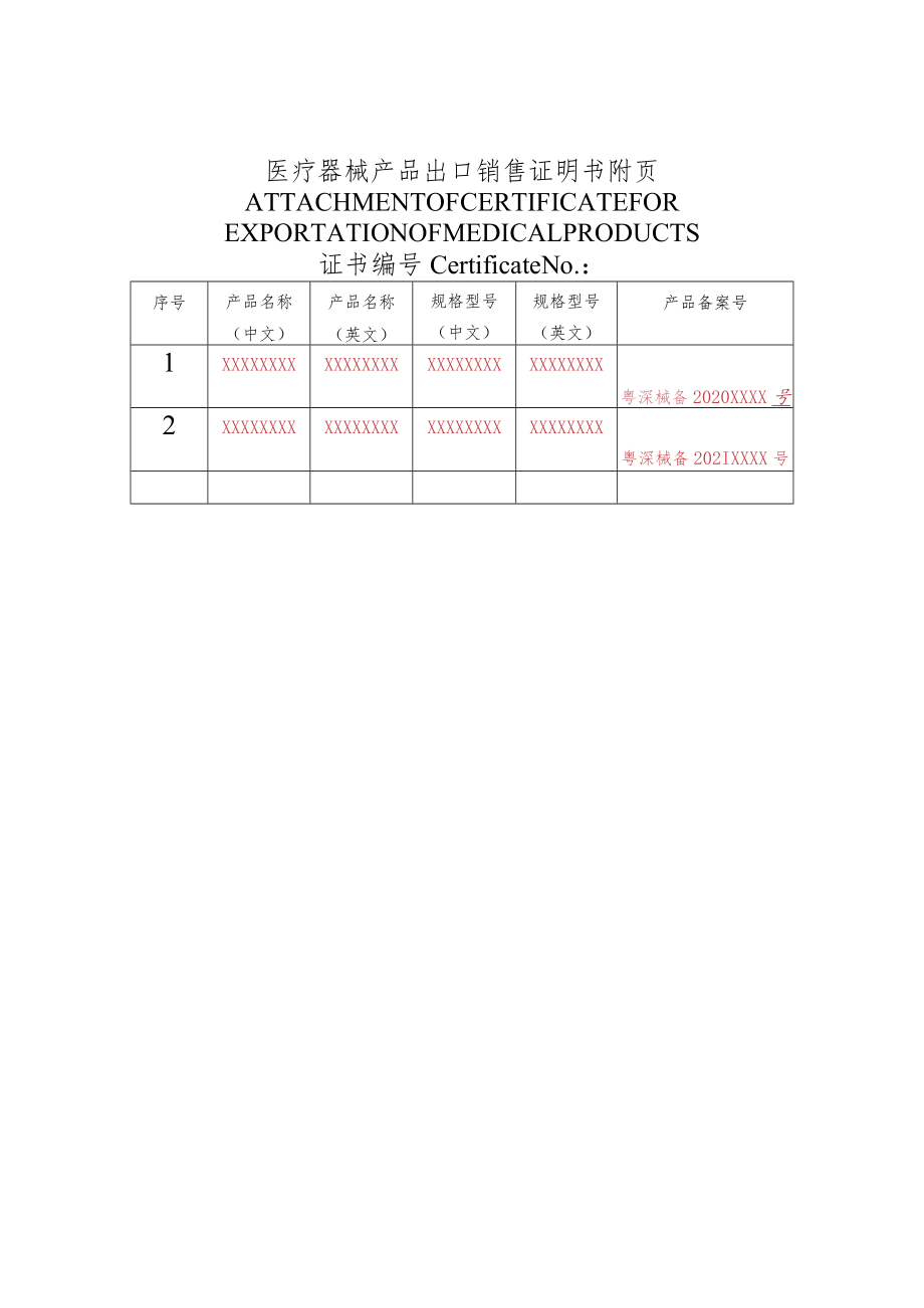 医疗器械产品出口销售证明登记表（样例）.docx_第3页