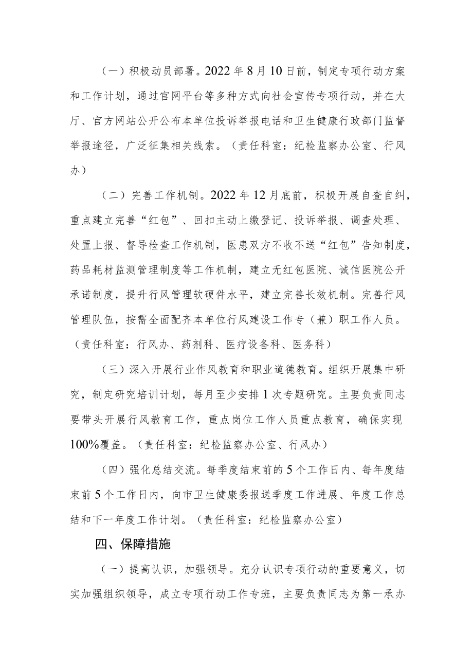 医院廉洁从业专项行动实施方案.docx_第2页