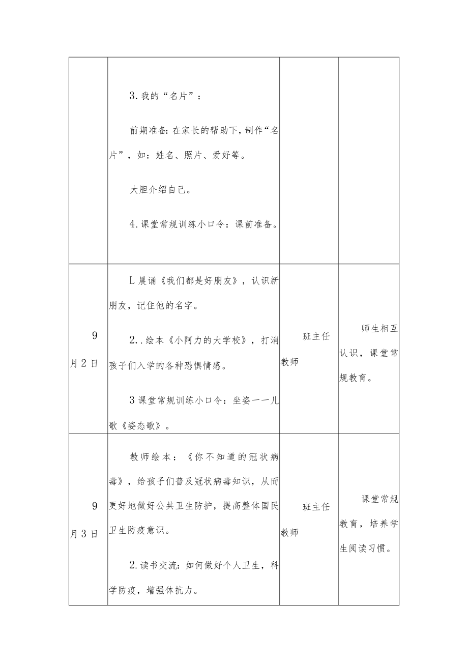 小学一年级新生入学课程方案.docx_第2页