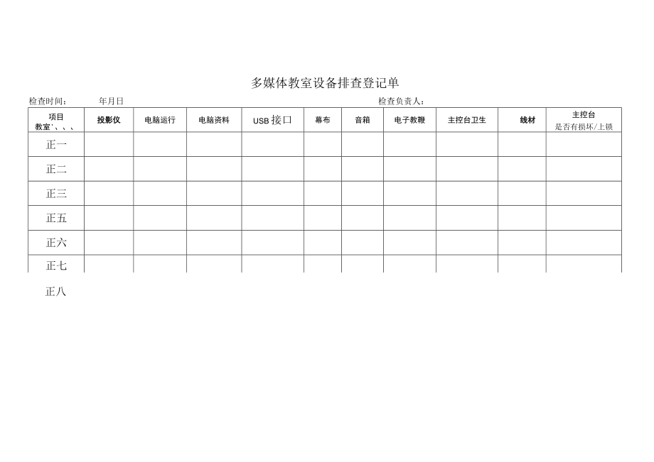 多媒体教室设备排查登记表.docx_第3页