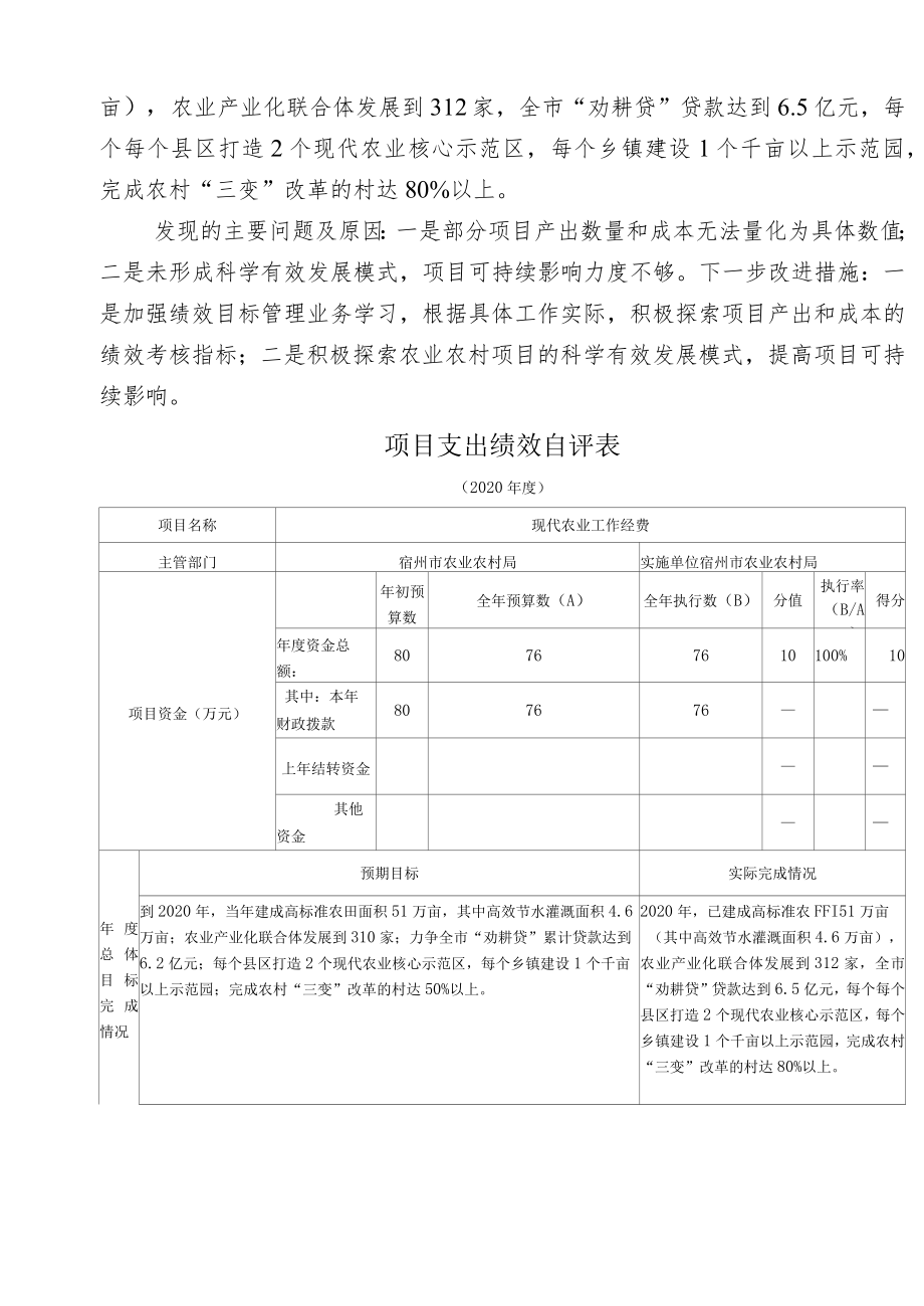 宿州市农业农村局部门决算中项目绩效评价报告.docx_第2页