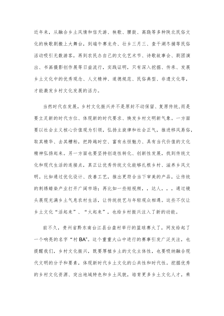 学习贯彻《“十四五”文化发展规划》促进乡村文化振兴心得体会.docx_第2页