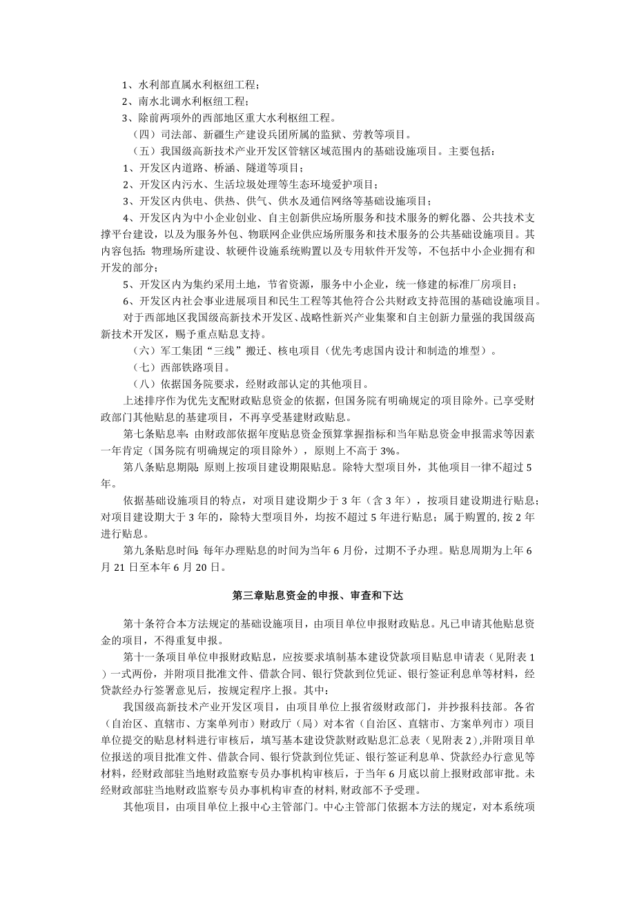 基本建设贷款中央财政贴息资金管理办法.docx_第2页