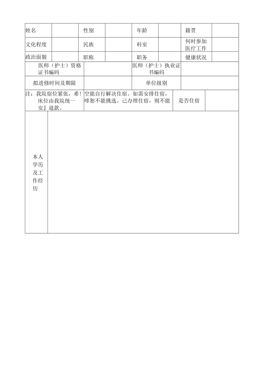 妇幼保健院进修申请、鉴定表.docx_第2页