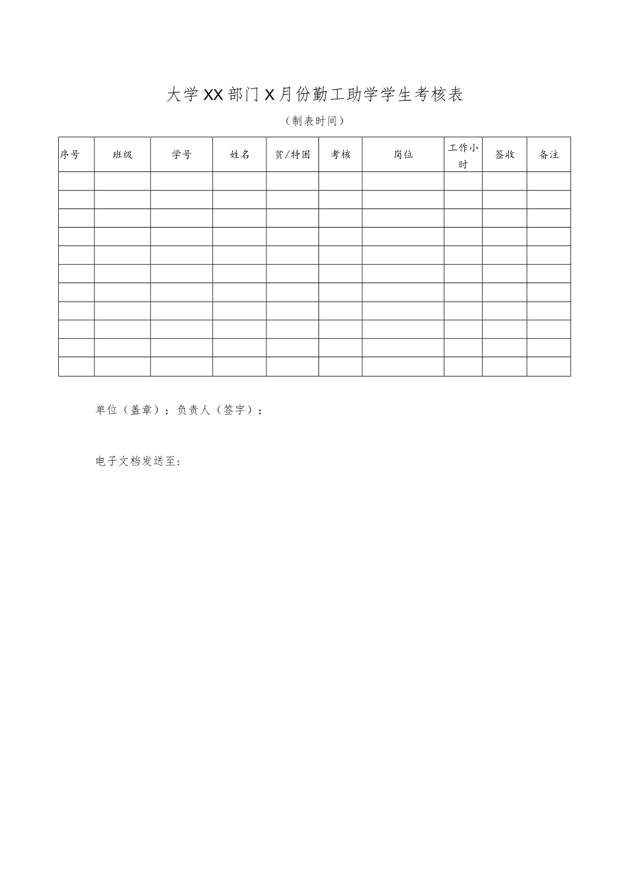 大学勤工助学学生考核表.docx_第1页