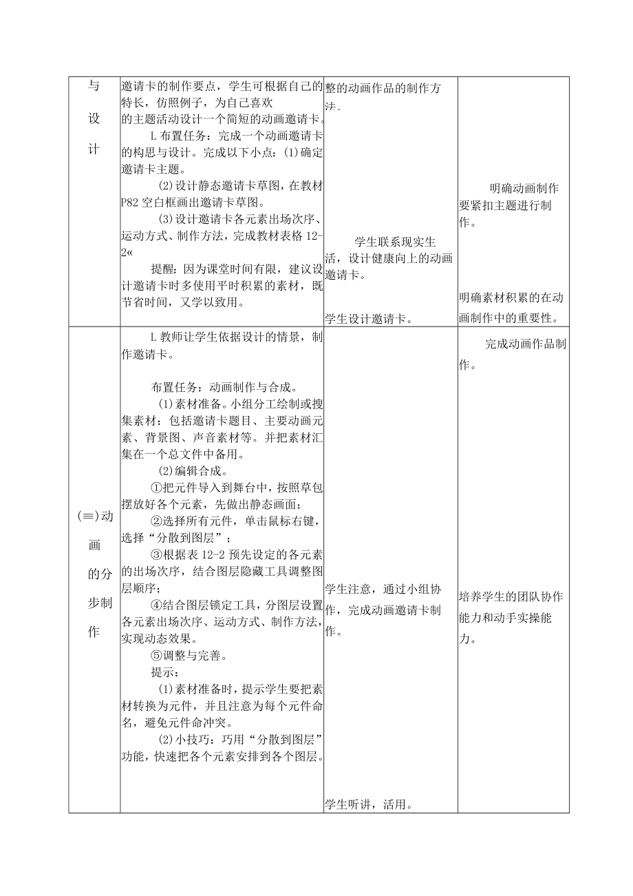 小学 粤教（B版）信息技术 六年级 我行我秀——动画邀请卡创作 教案.docx_第3页