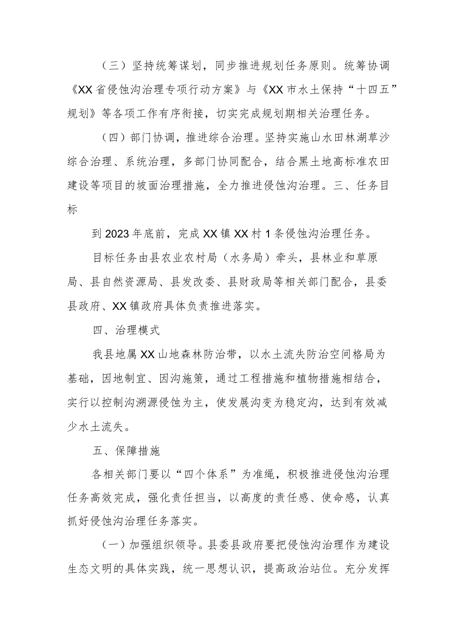 XX县侵蚀沟治理专项行动方案.docx_第2页