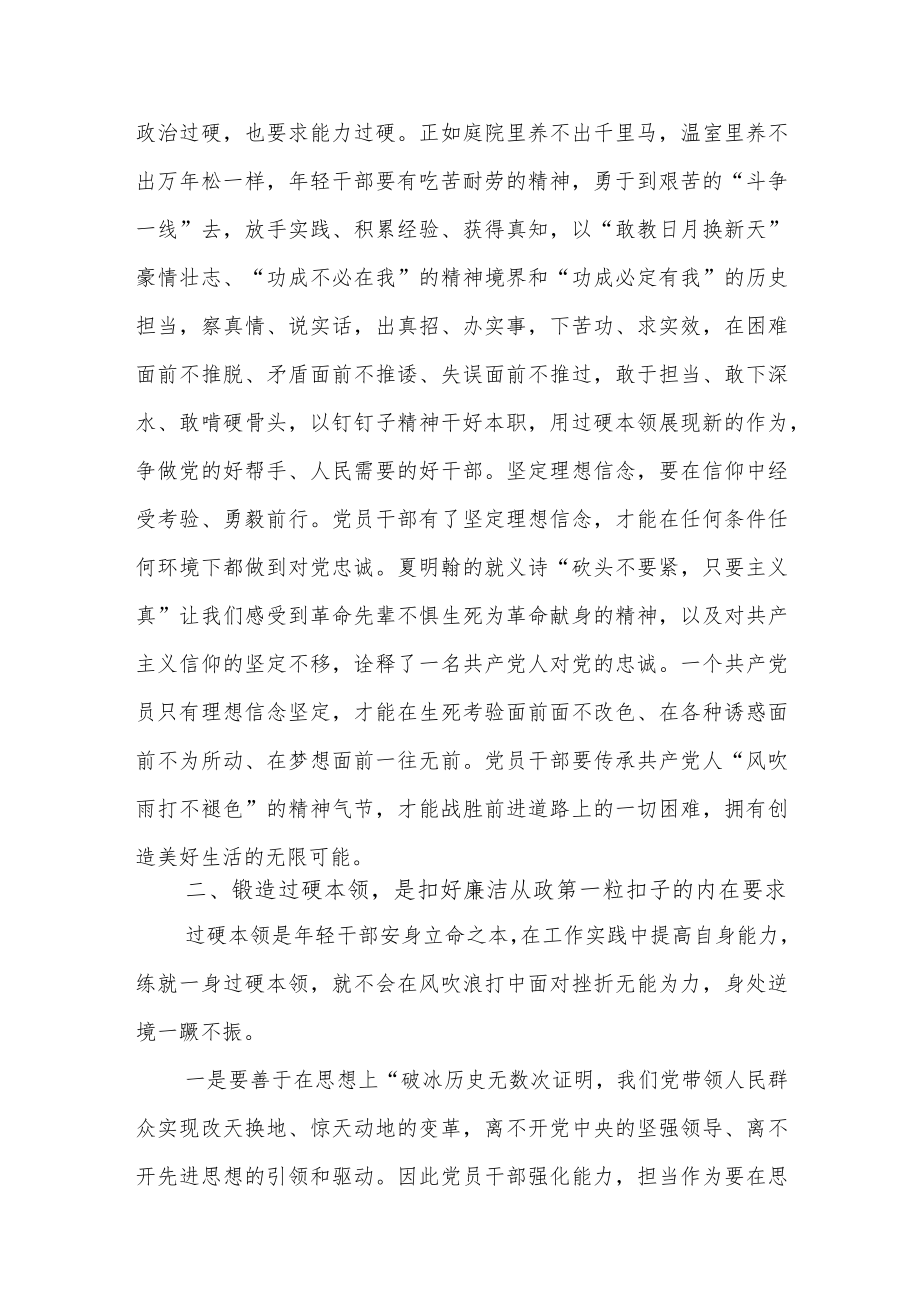 2022年下半年青年年轻干部廉政廉洁专题教育党课讲稿3篇.docx_第3页