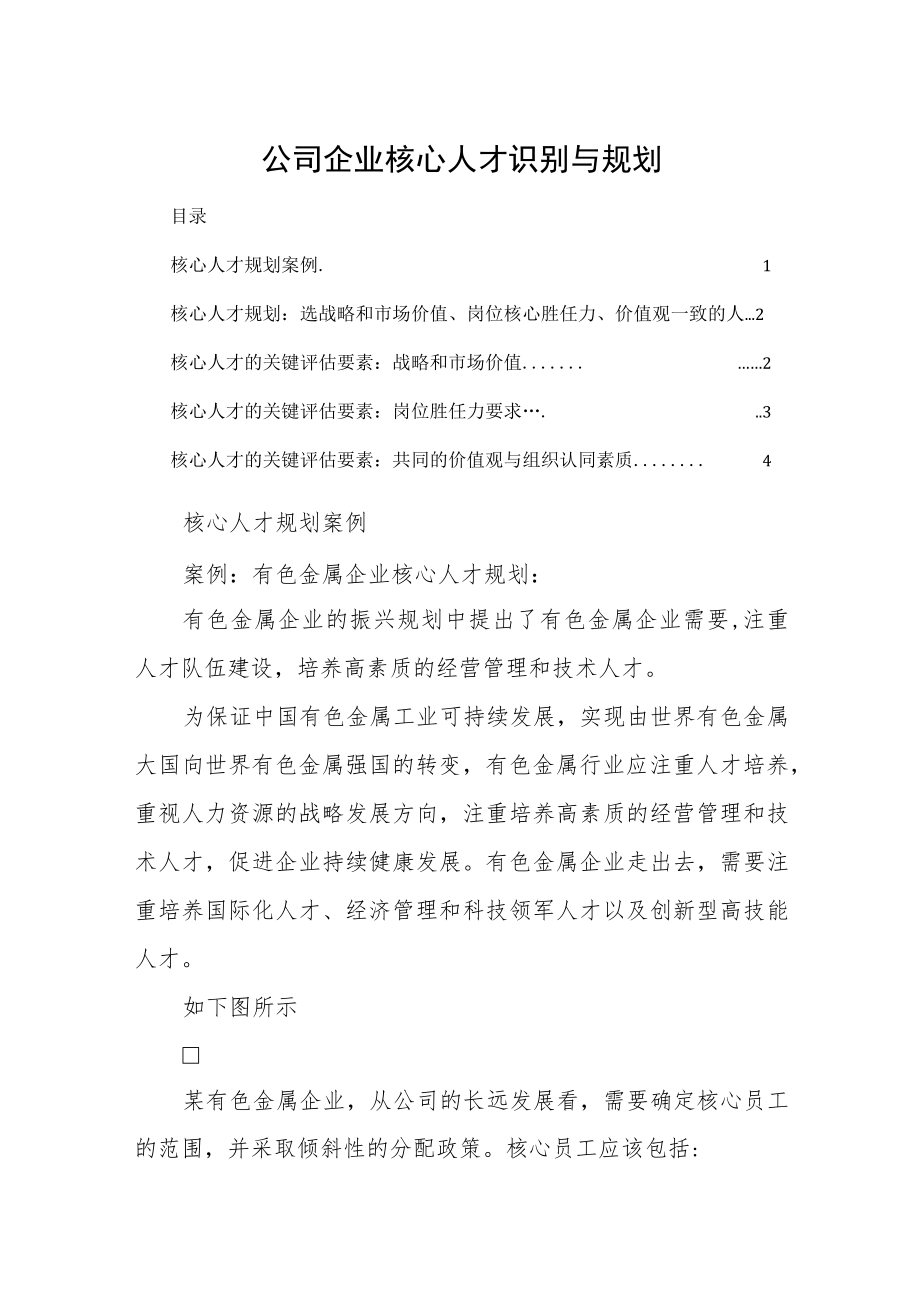 公司企业核心人才识别与规划.docx_第1页