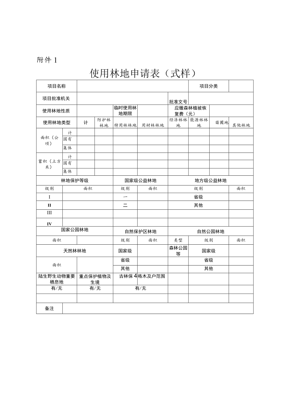 使用林地申请表（式样）.docx_第1页