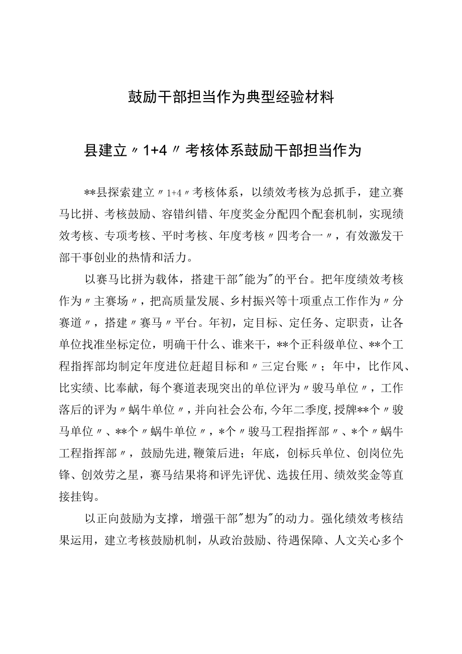 激励干部担当作为典型经验材料.docx_第1页