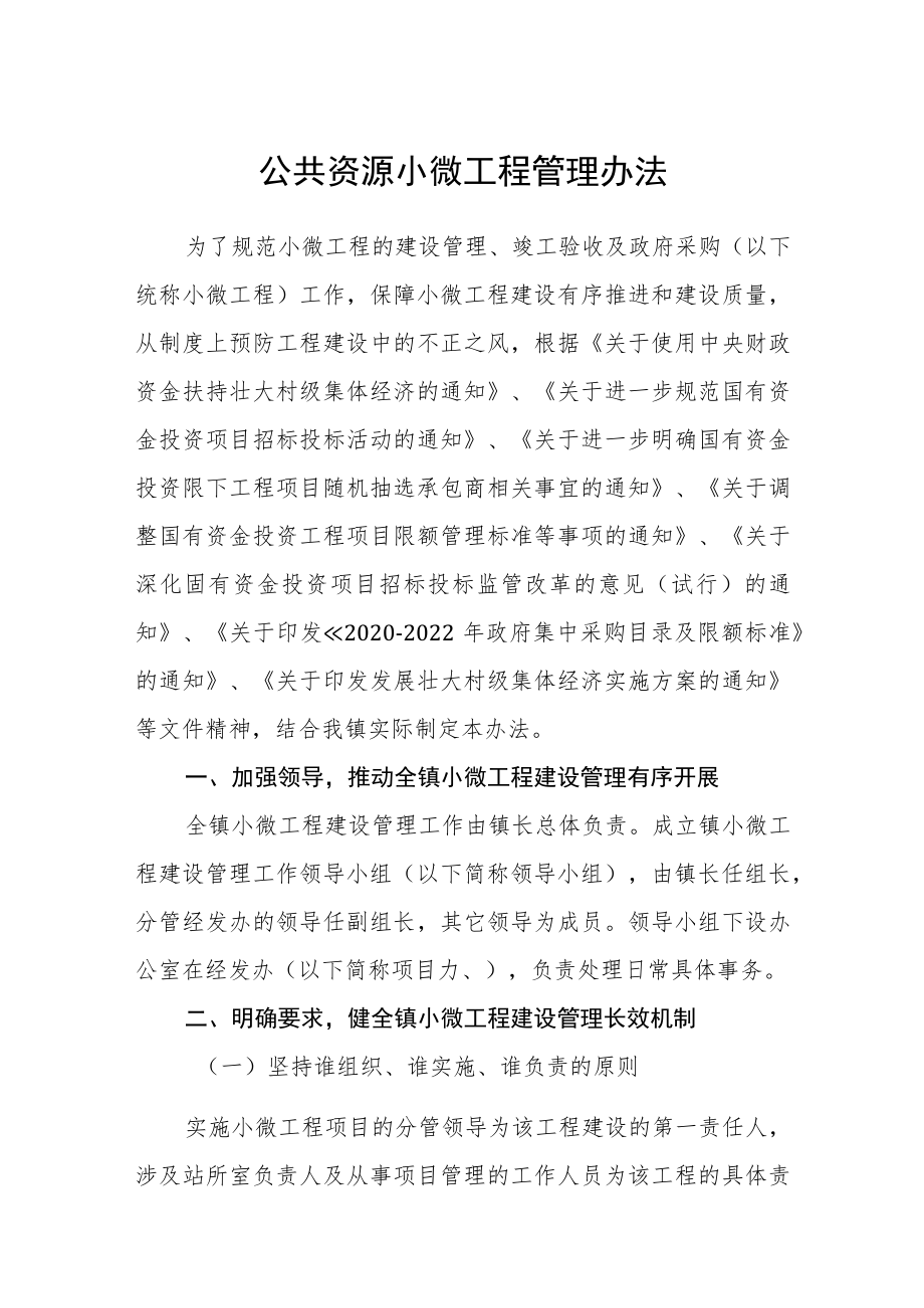 公共资源小微工程管理办法.docx_第1页