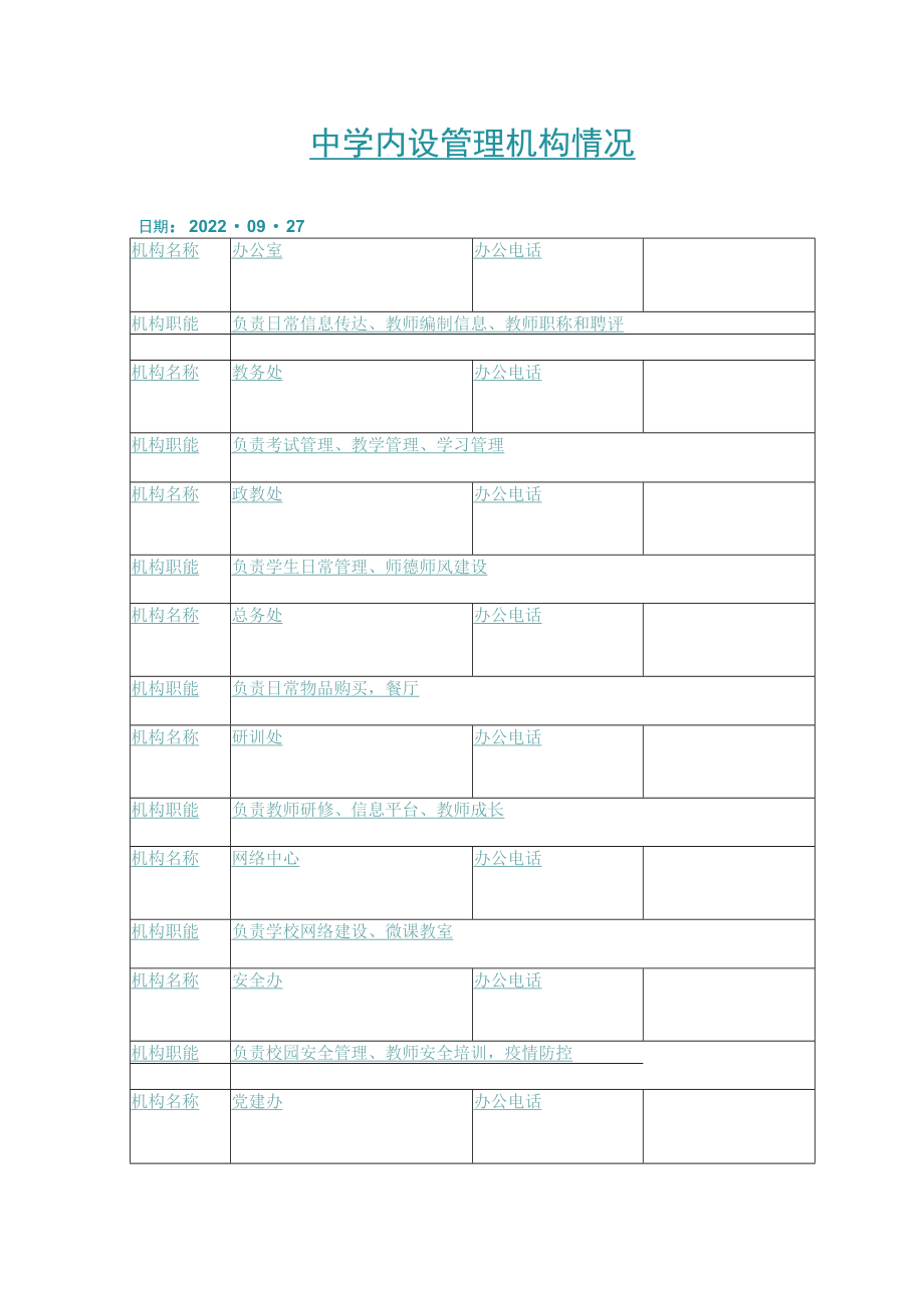 中学内设管理机构情况.docx_第1页