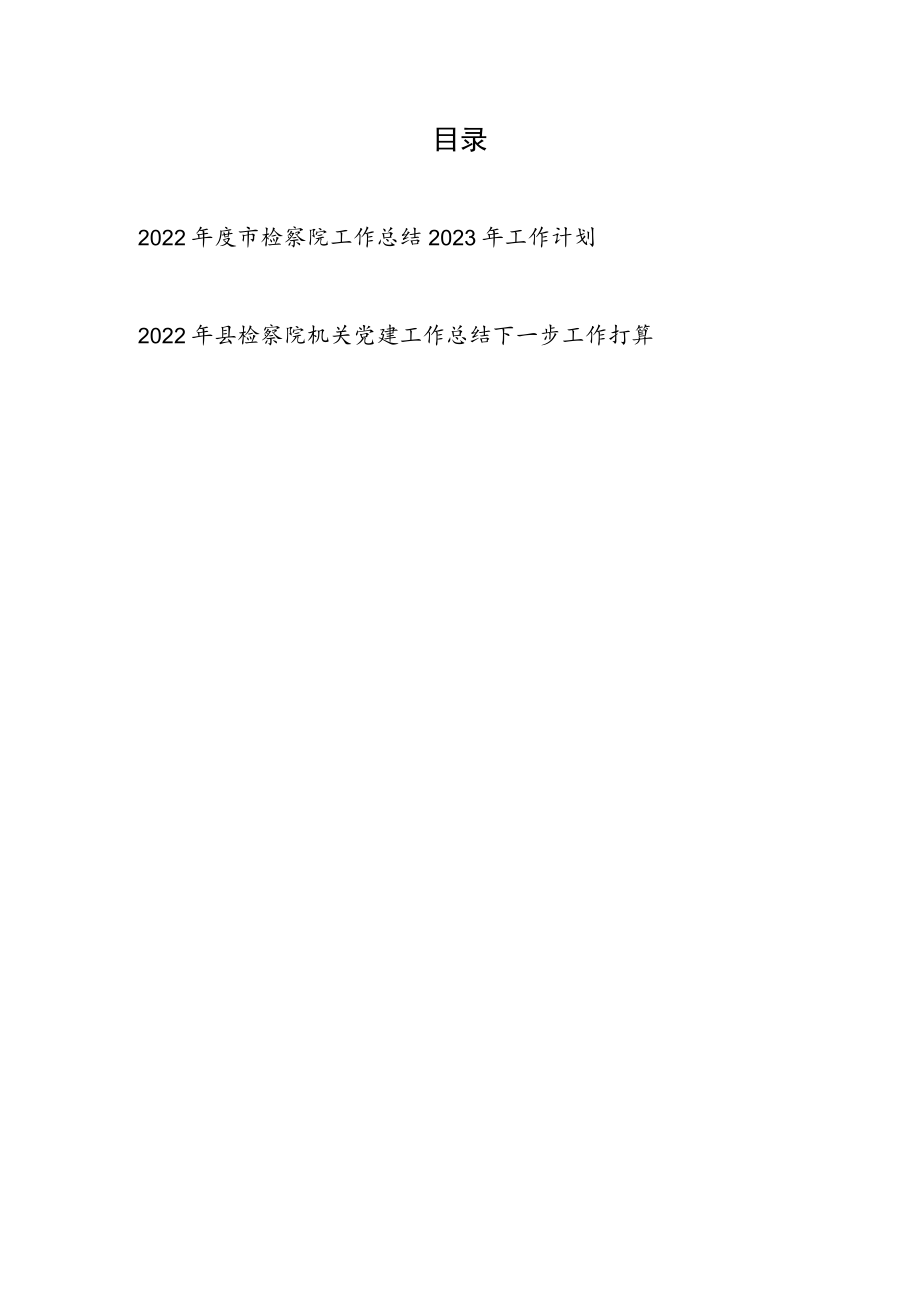 2022年度市检察院工作总结2023年工作计划.docx_第1页