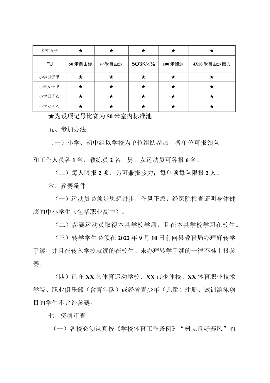 2022年XX县中小学生游泳比赛规程.docx_第2页