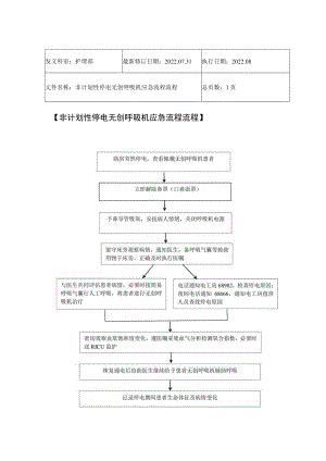 2022年9月《非计划性停电无创呼吸机应急流程流程》.docx