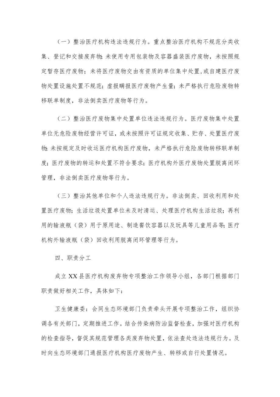 xx县医疗机构废弃物专项整治工作实施方案.docx_第2页