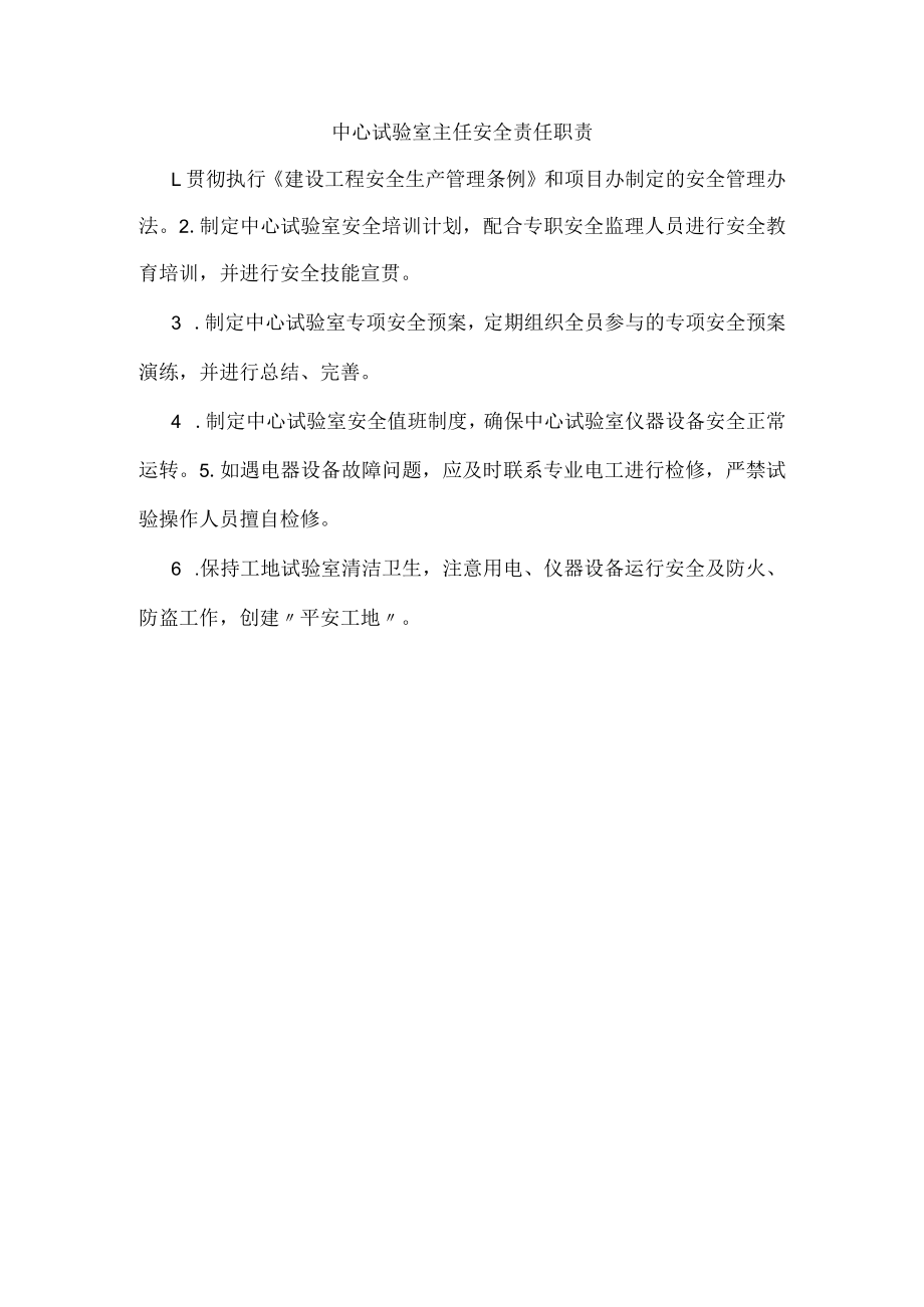 中心试验室主任安全责任职责.docx_第1页