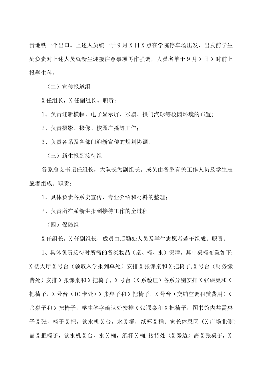 XX警官职业学院202X级新生报到接待工作方案.docx_第2页