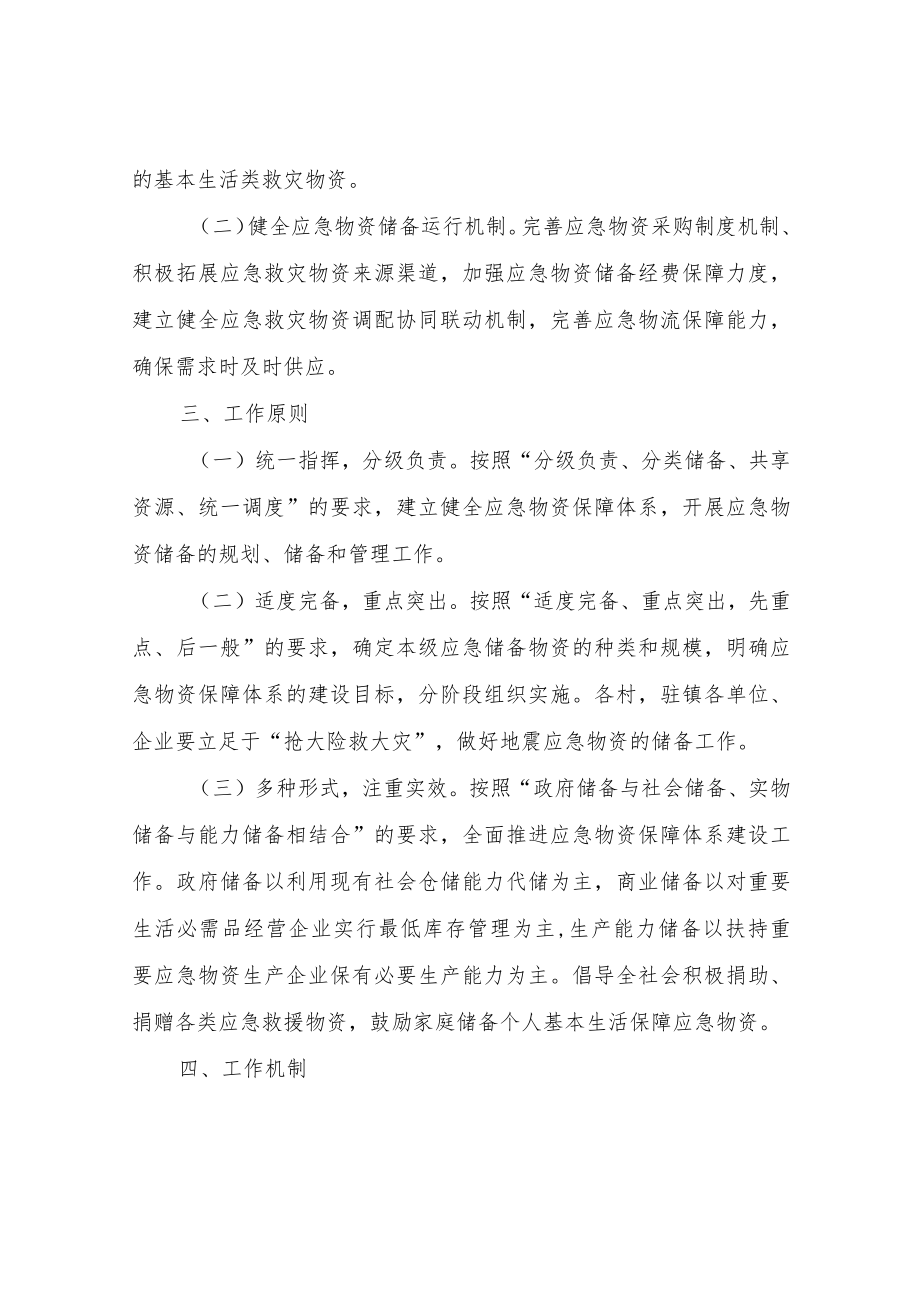 XX镇地震应急物资保障方案.docx_第2页