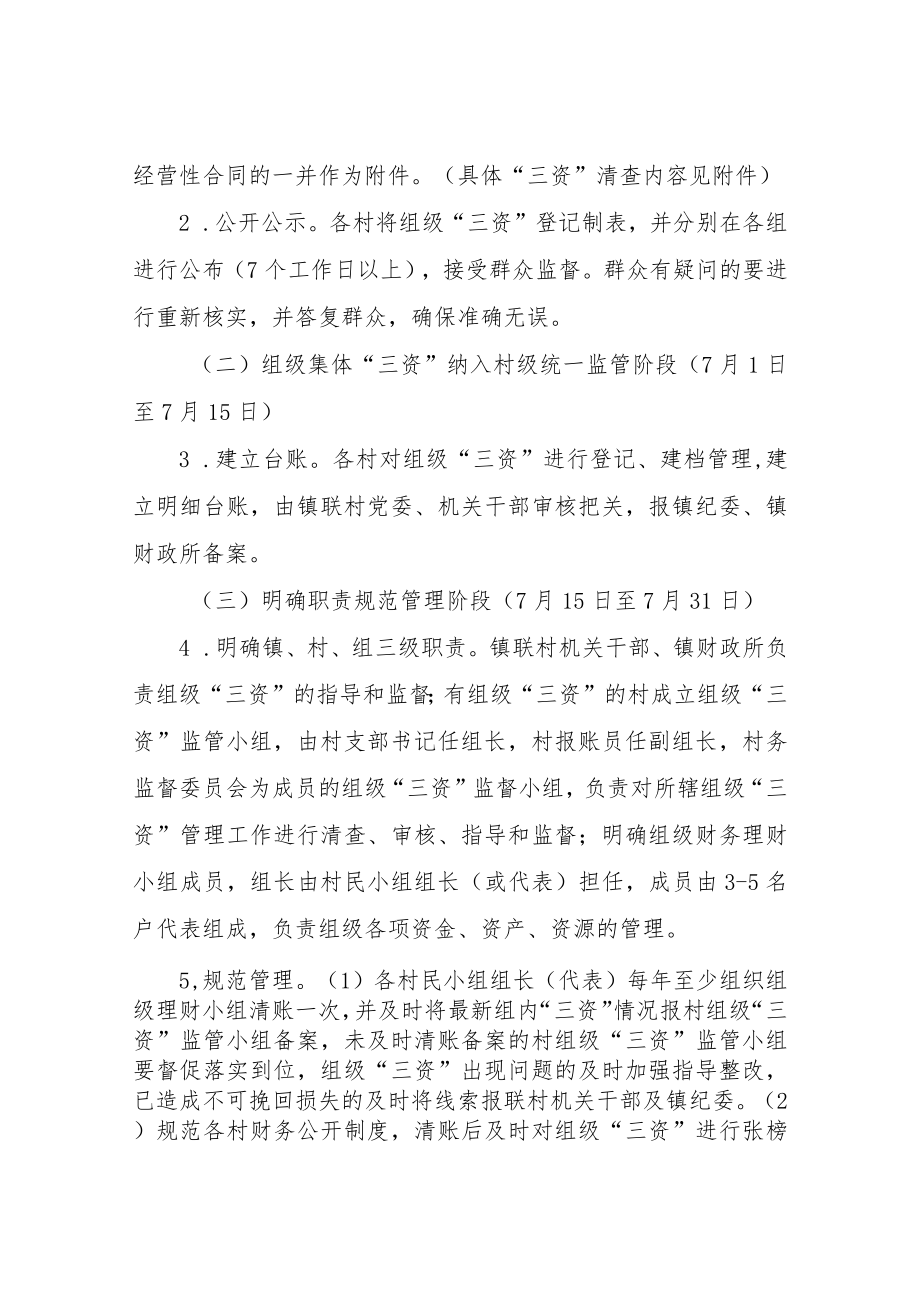 XX镇组级集体“三资”监管缺位问题专项整治工作实施方案.docx_第2页