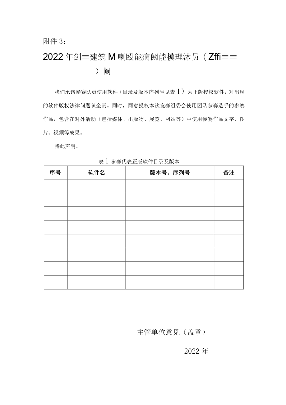 2022年全国建筑行业职业技能竞赛建筑信息模型技术员（工程管理）决赛版权承诺及授权书.docx_第1页