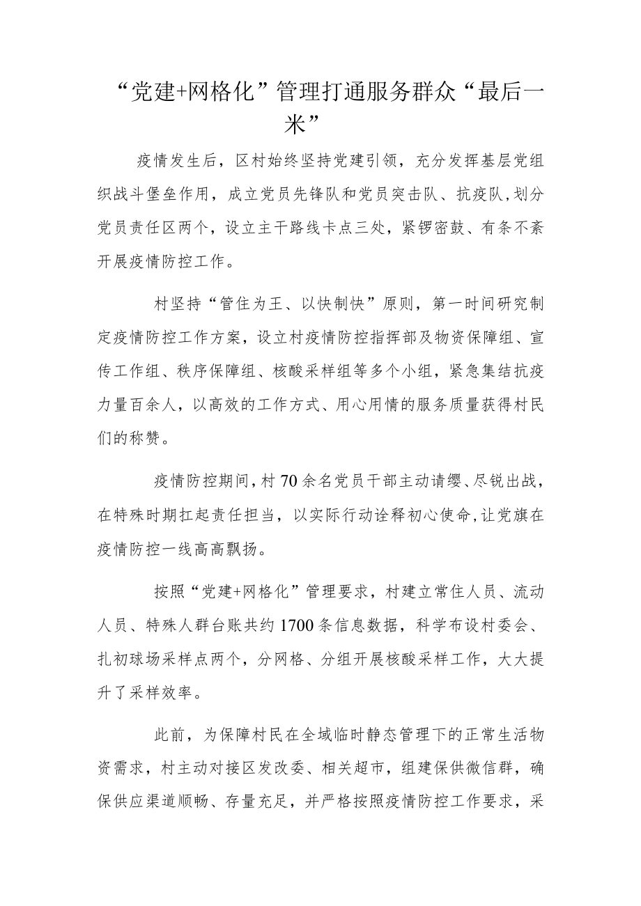 “党建+网格化”管理打通服务群众“最后一米”.docx_第1页