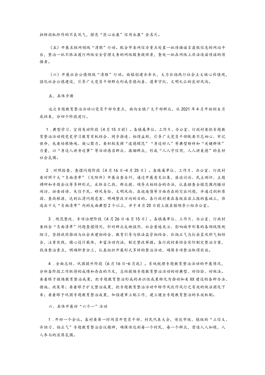 xx镇关于开展“立信义 弃陋习 扬正气”专题教育整治活动的实施方案.docx_第2页