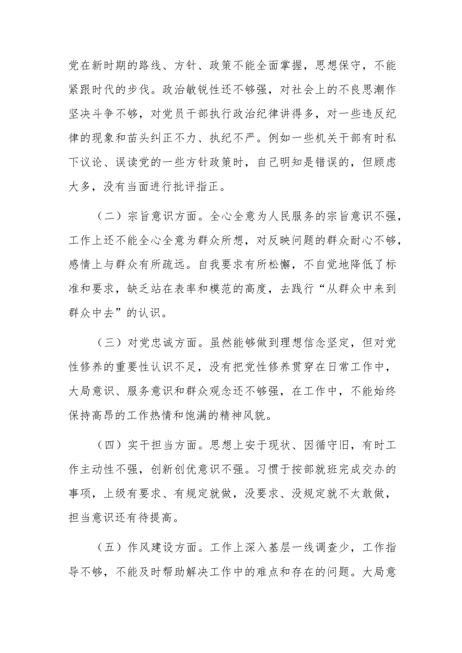 “恪守忠诚本色、强化实干担当”专题民主生活会对照检查材料（共两篇）.docx_第2页