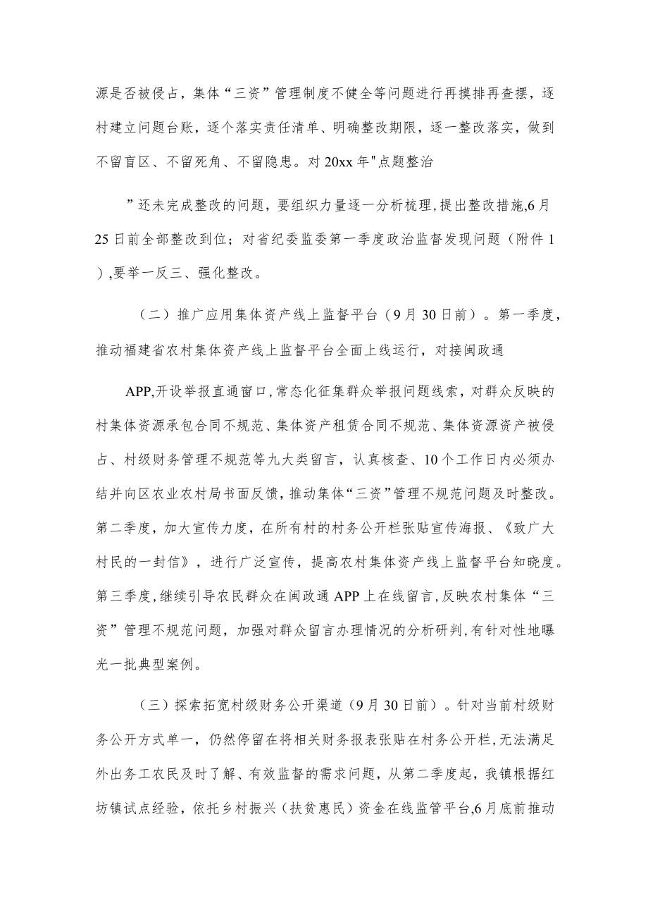 xxx镇深化推进农村集体“三资”监管专项整治工作方案.docx_第2页