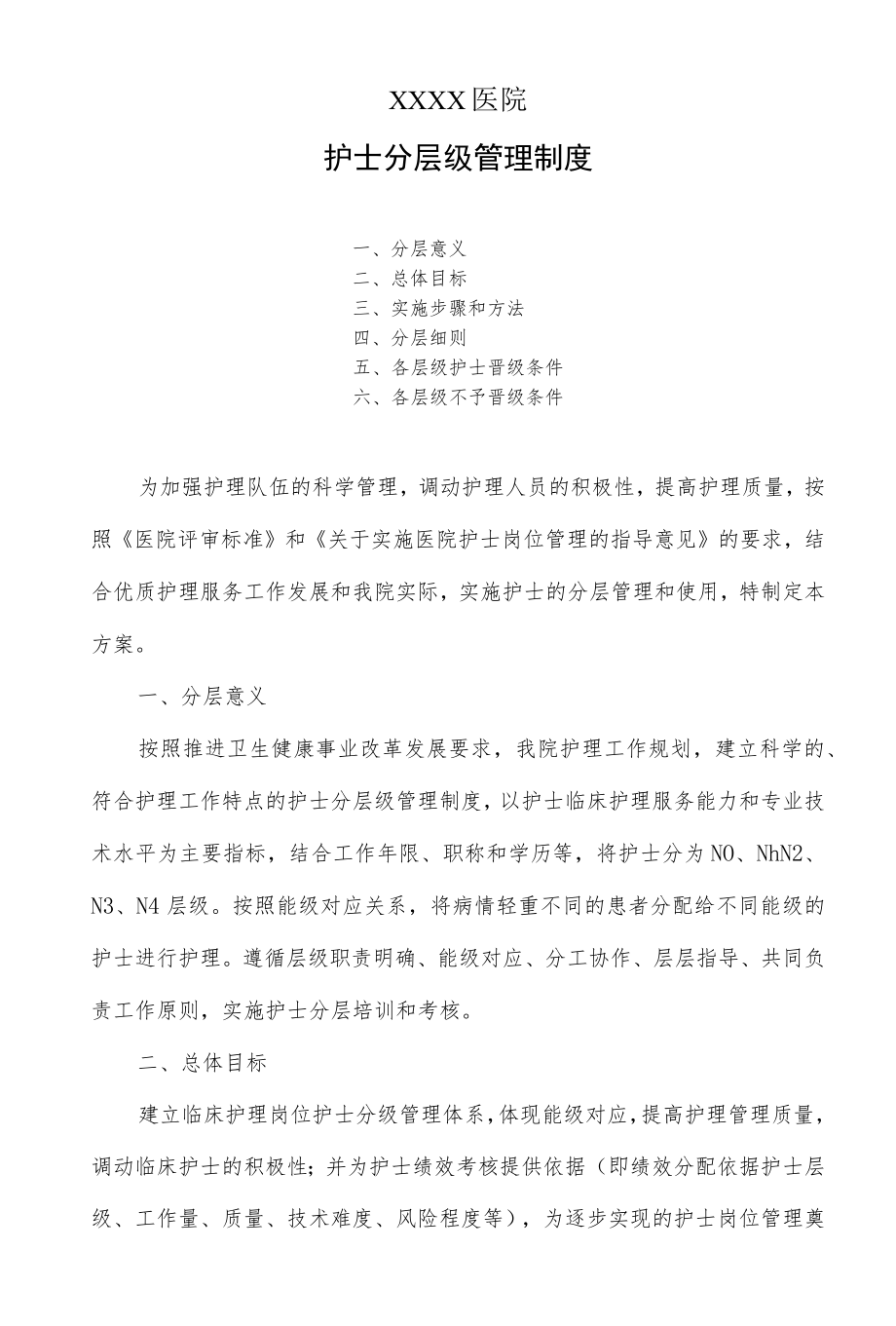 医院护士分层级管理制度.docx_第1页