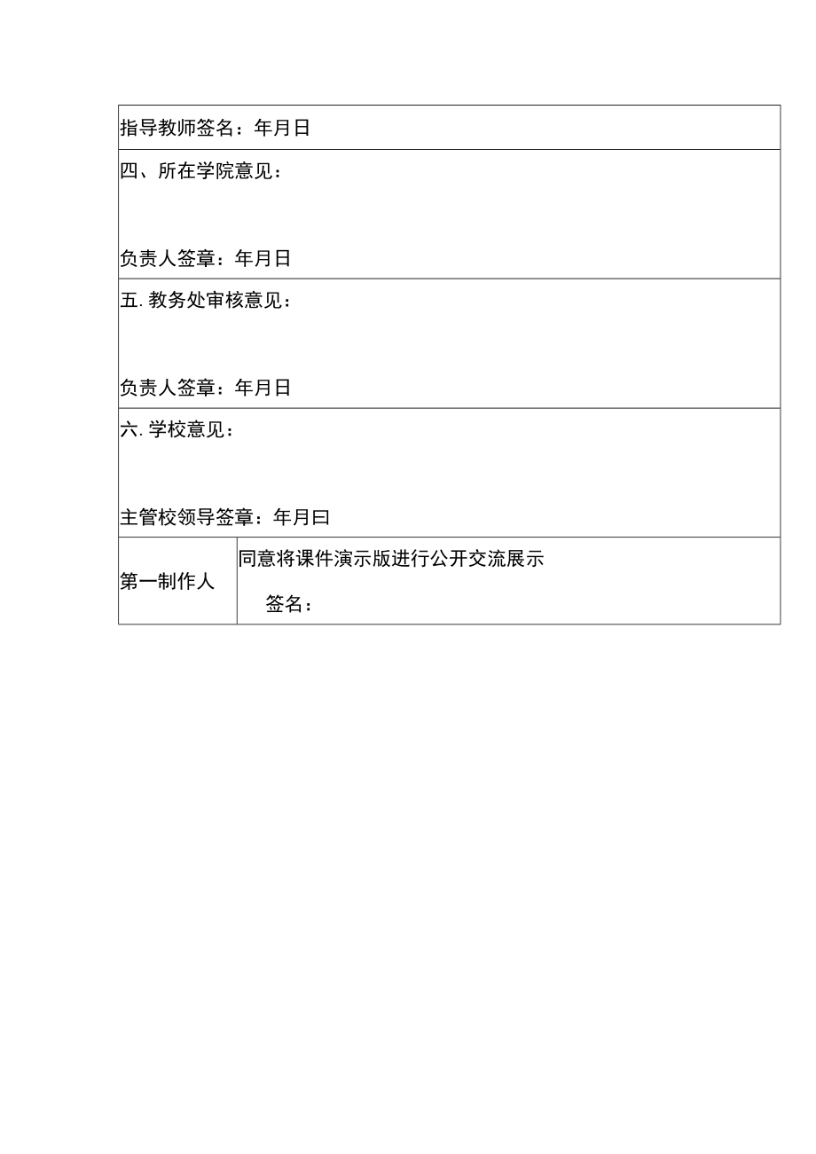 大学优秀教育实习多媒体课件评选申请表.docx_第2页