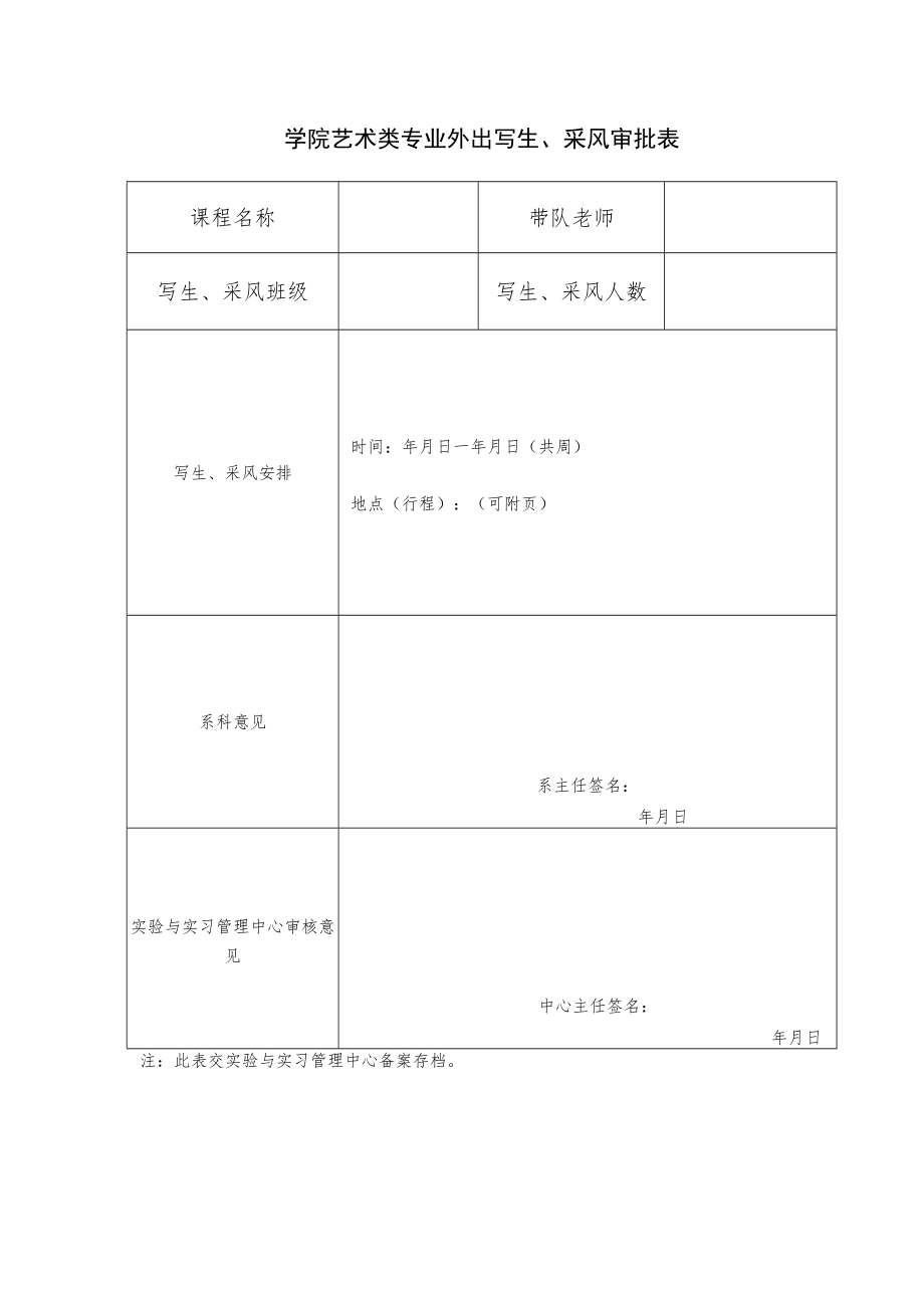 学院艺术类专业外出写生、采风审批表.docx_第1页