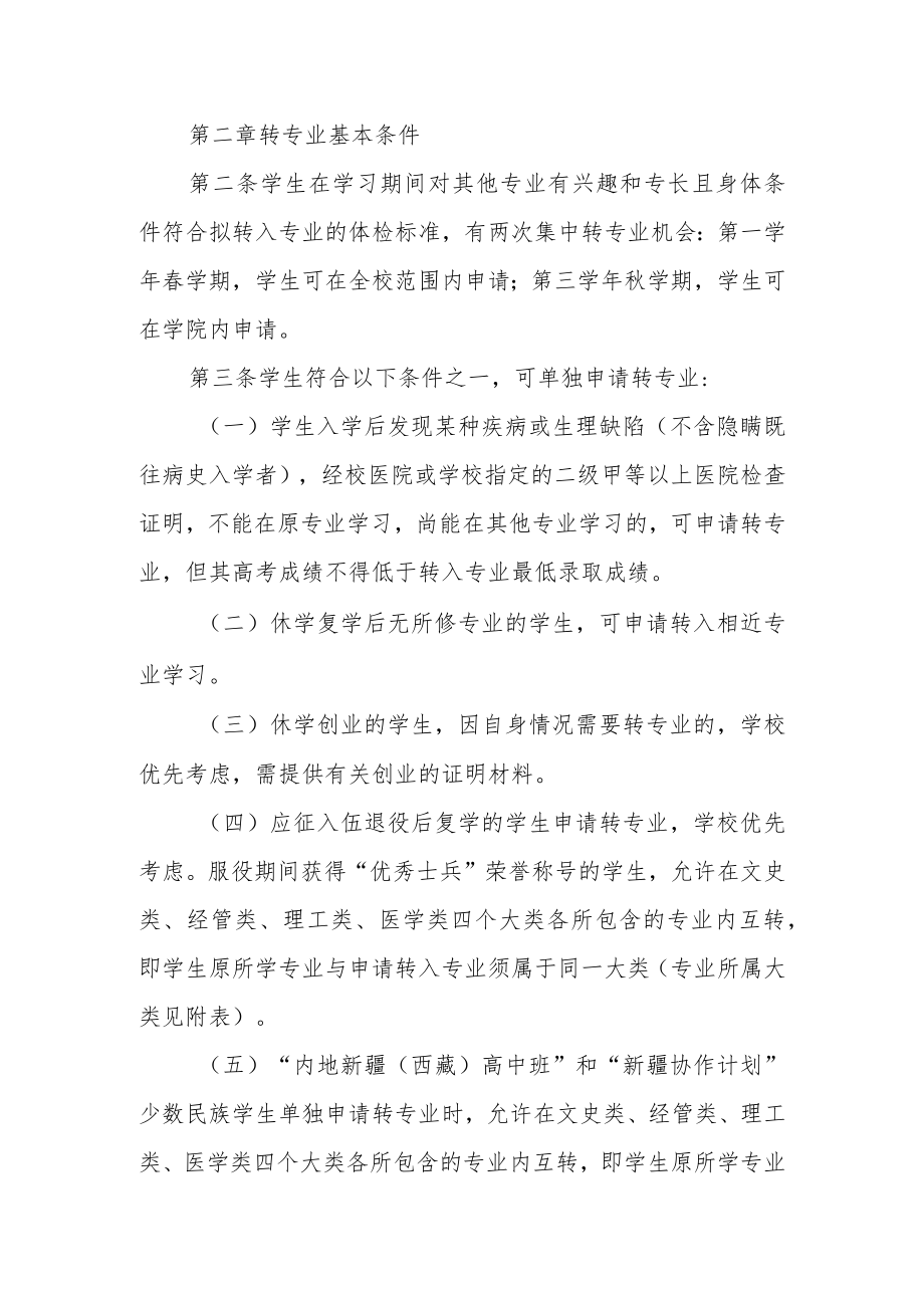 大学普通全日制本科生转专业（类）管理办法.docx_第2页