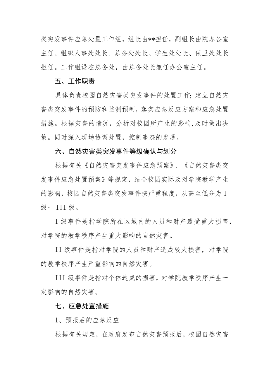 职业技术学院校园自然灾害类突发事件应急预案.docx_第2页