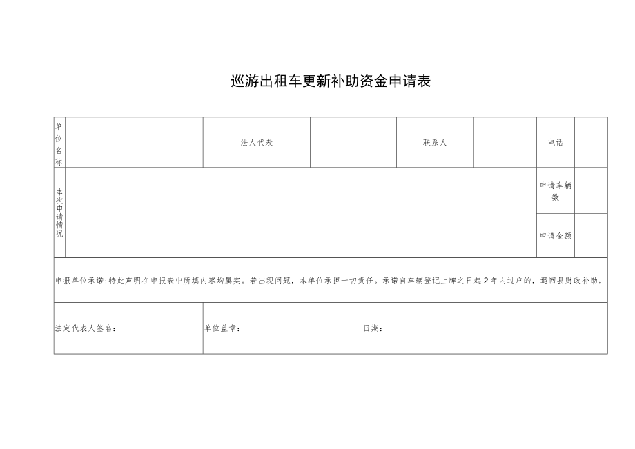 巡游出租车更新补助资金申请表.docx_第1页