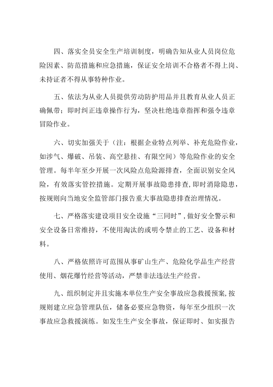 公司节后复工安全主体责任承诺书.docx_第2页