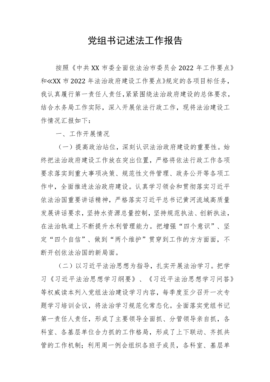 党组书记述法工作报告.docx_第1页