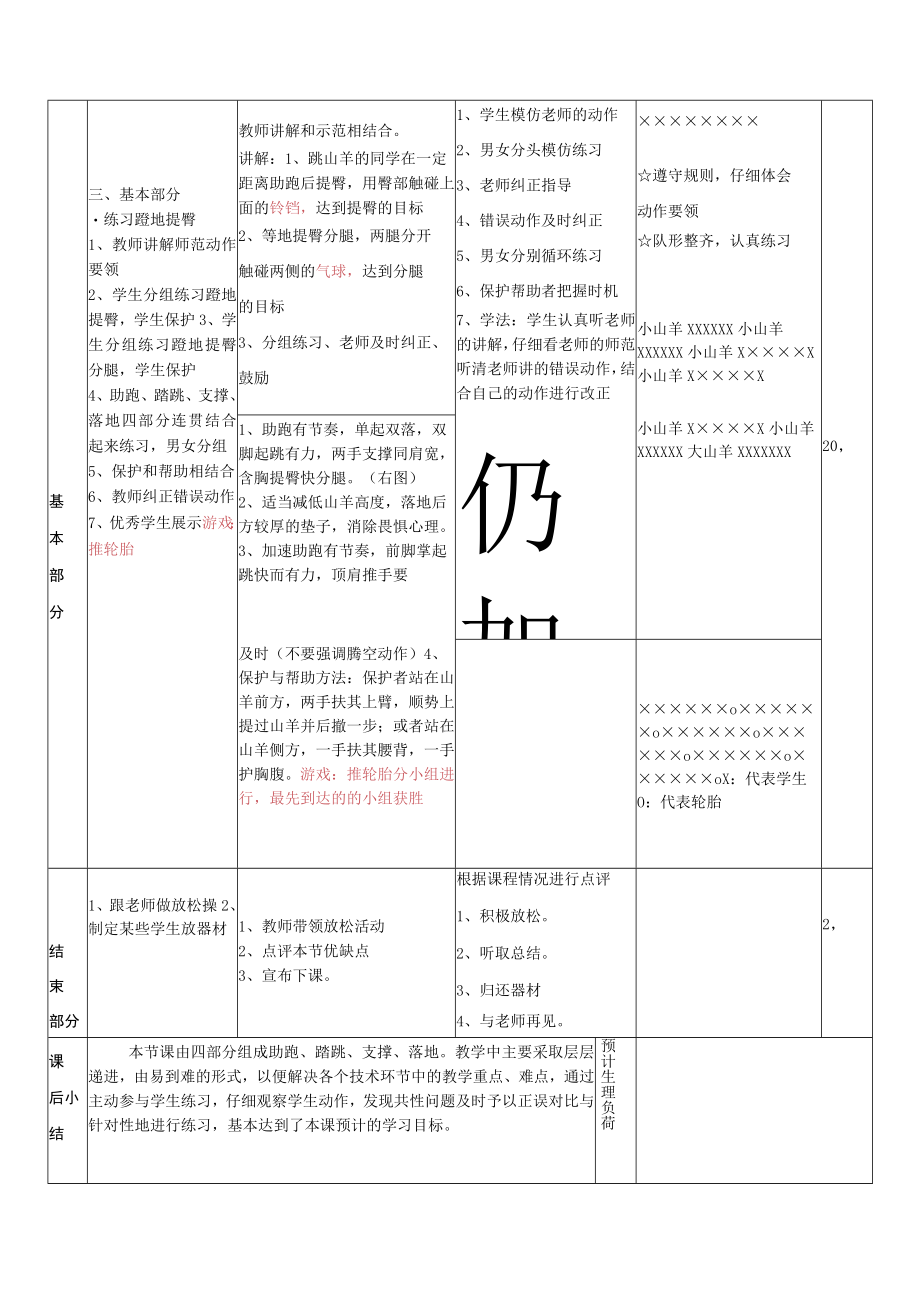 六年级分腿腾越跳山羊教学设计.docx_第3页