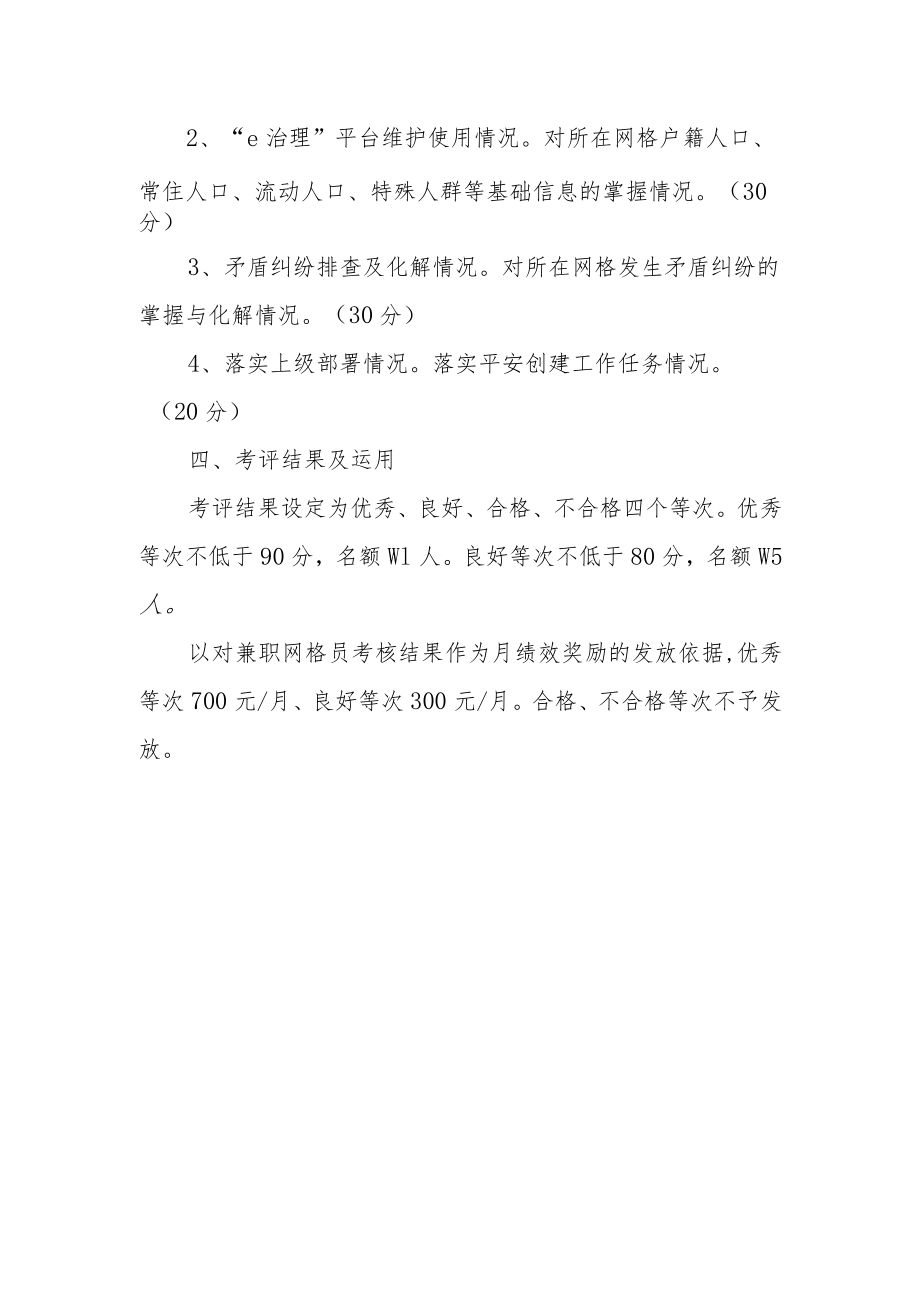 XX镇综治兼职网格员考核办法.docx_第2页