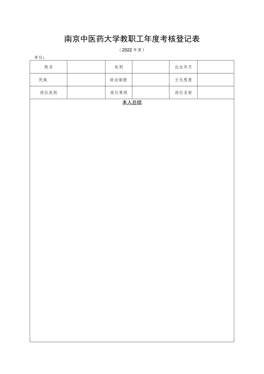 南京财经大学教职工年度考核表.docx_第1页