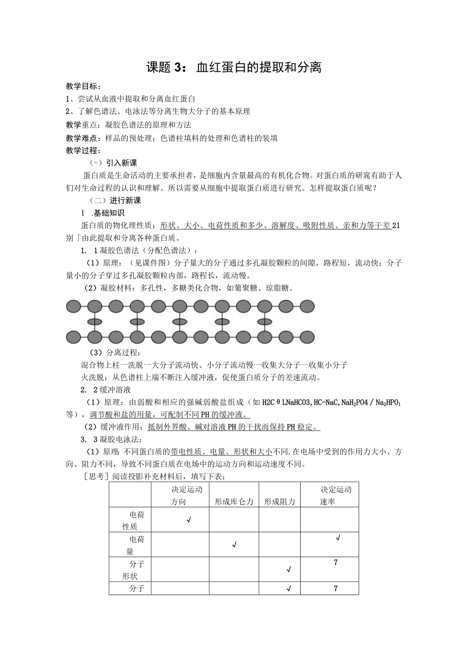 教学设计1：血红蛋白的提取和分离.docx_第1页