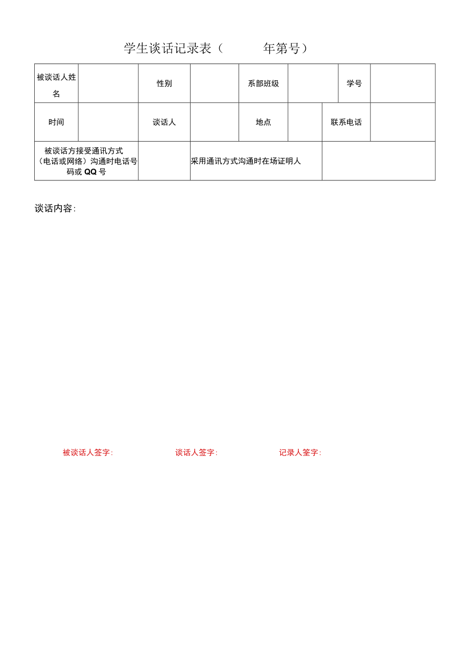 学生谈话记录表.docx_第1页