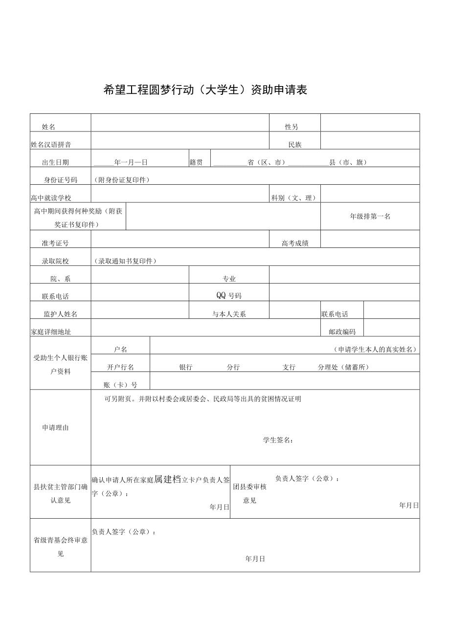 希望工程助学申请表.docx_第3页